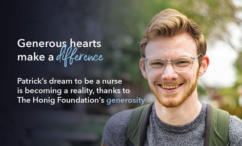 Patrick’s dream to be a nurse is becoming a reality