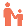Person & Child Icon | Orange Person & Child Icon | Orange