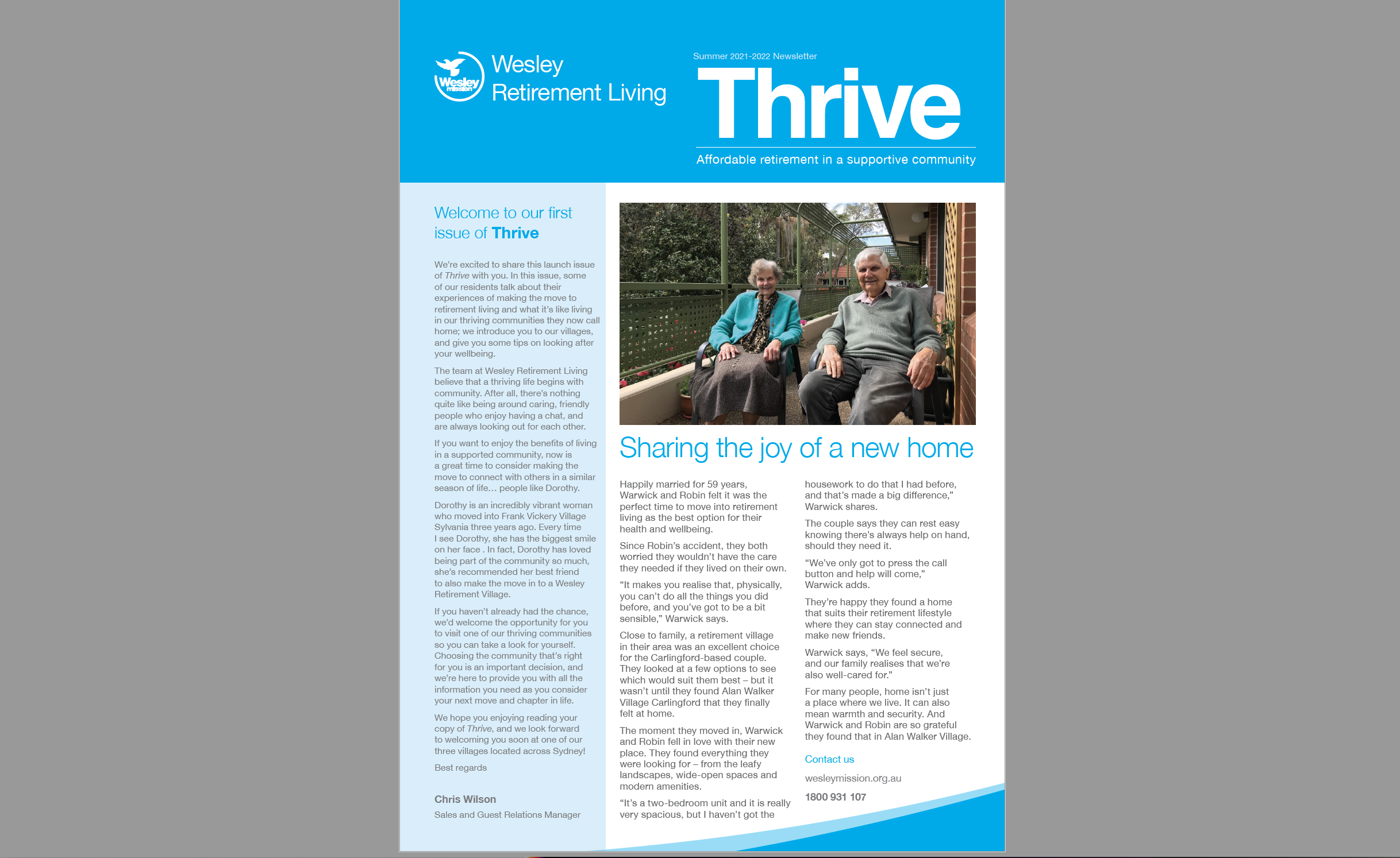 Thrive newsletter cover Summer 2022