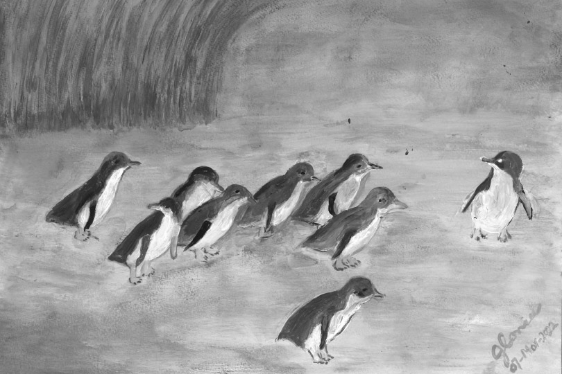 Artwork of penguins