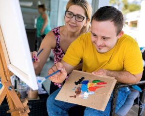 Teenager artist with Down syndrome